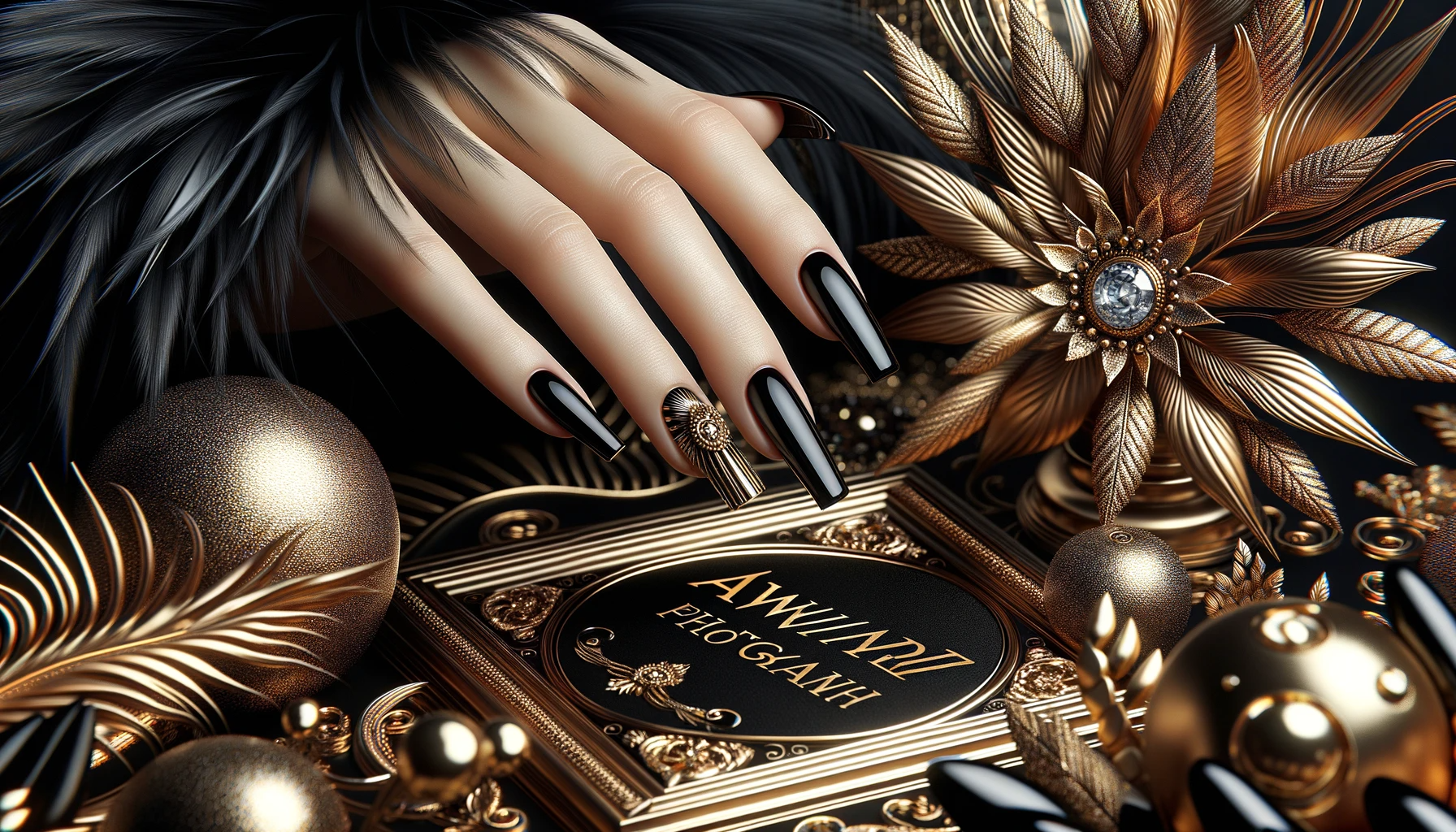 Czarne paznokcie - TOP modnych inspiracji na paznokcie czarne hybrydowe
