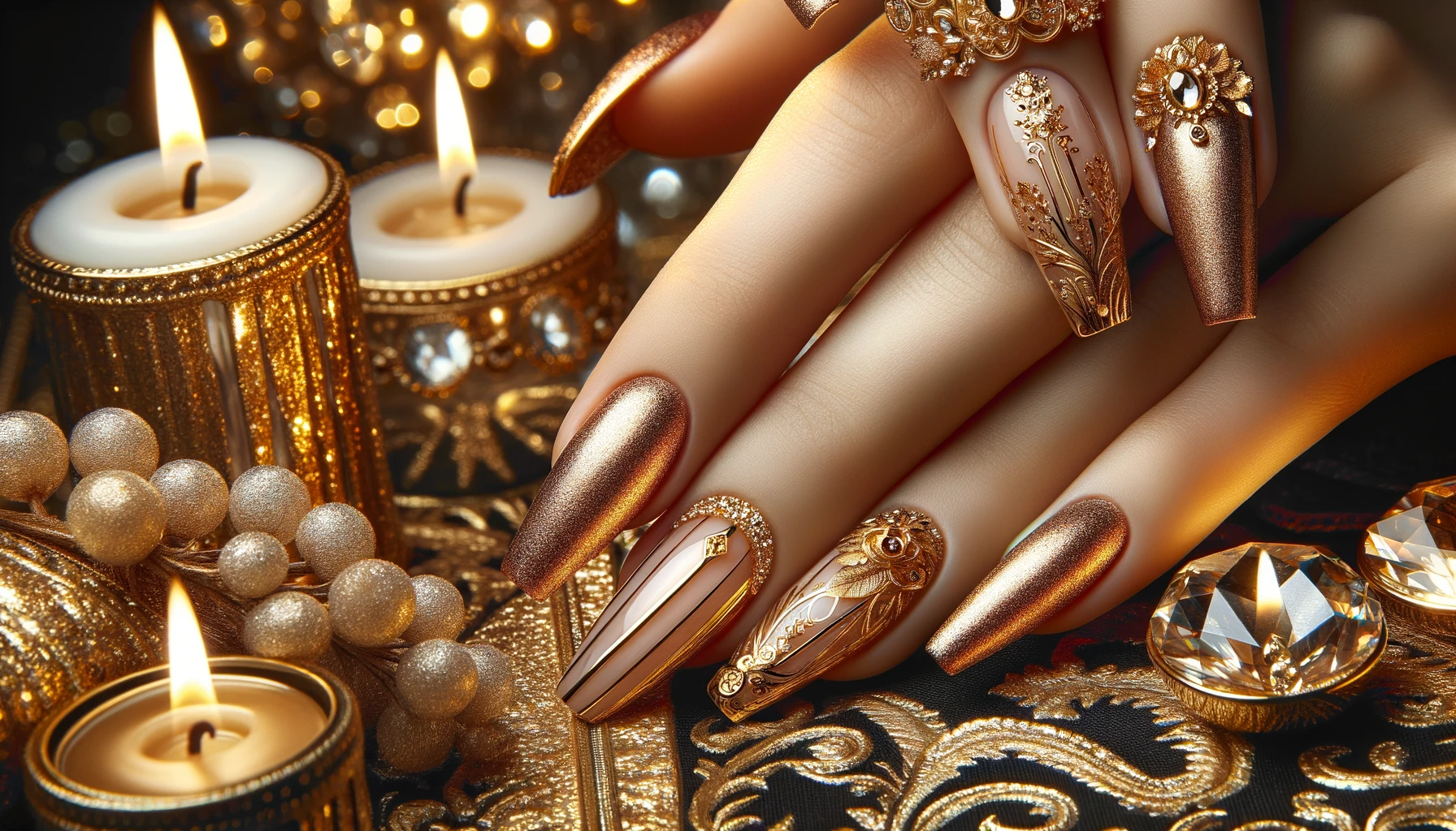 Paznokcie ze złotym akcentem - inspiracje na eleganckie złote paznokcie zdobione