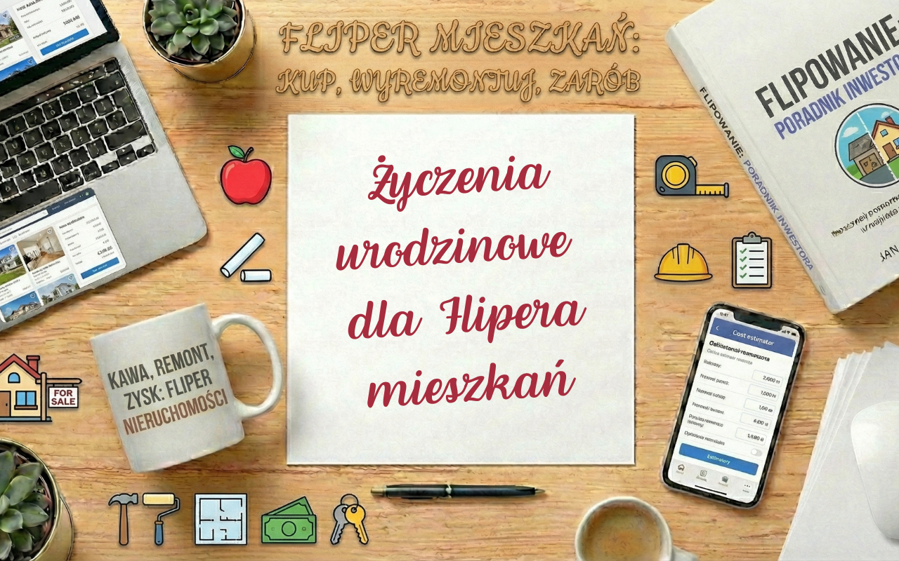 Życzenia urodzinowe dla Flipera mieszkań
