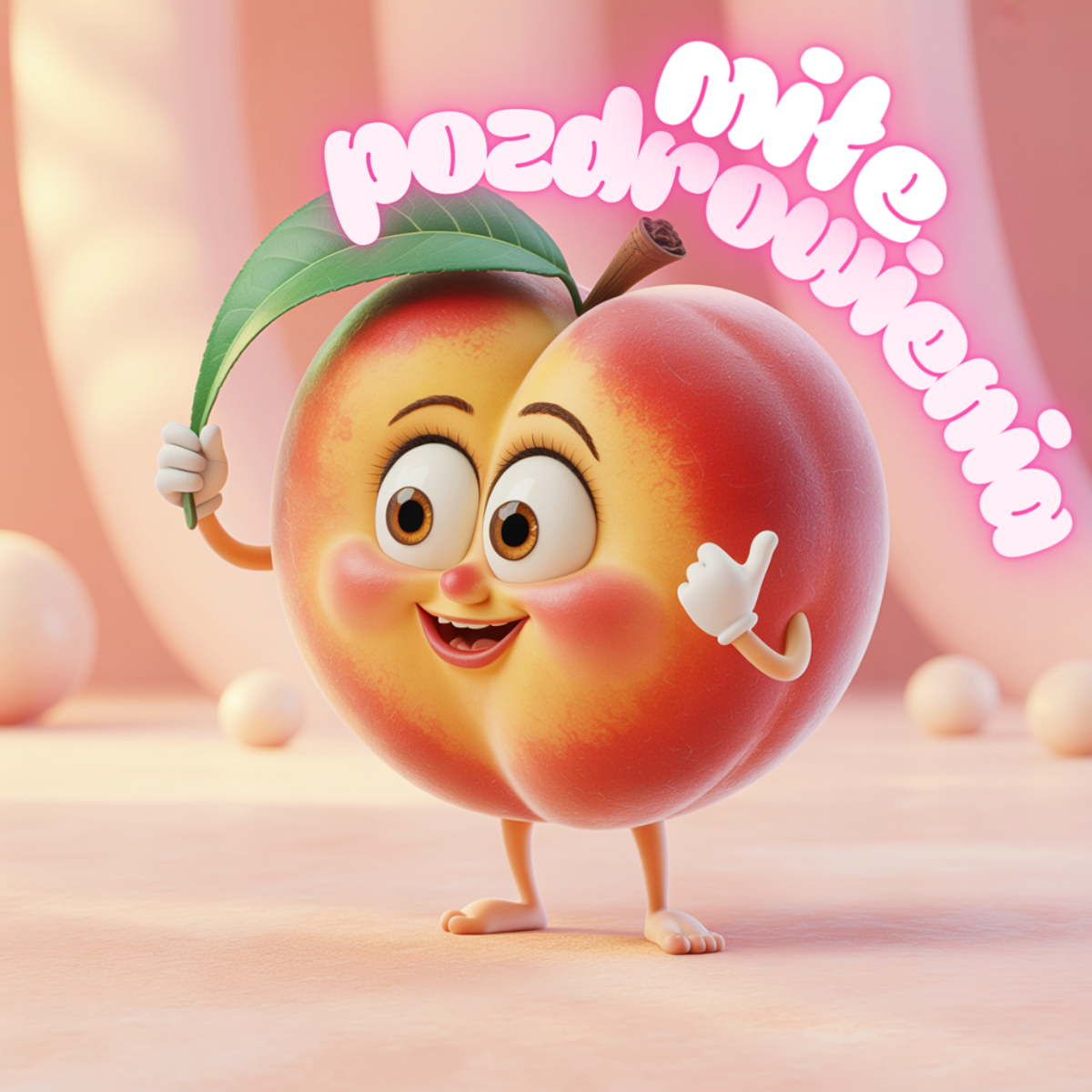 Kolorowa ilustracja z radosną postacią przesyłającą uśmiech. Lekka i pozytywna grafika – fajne kartki na dzień dzisiejszy