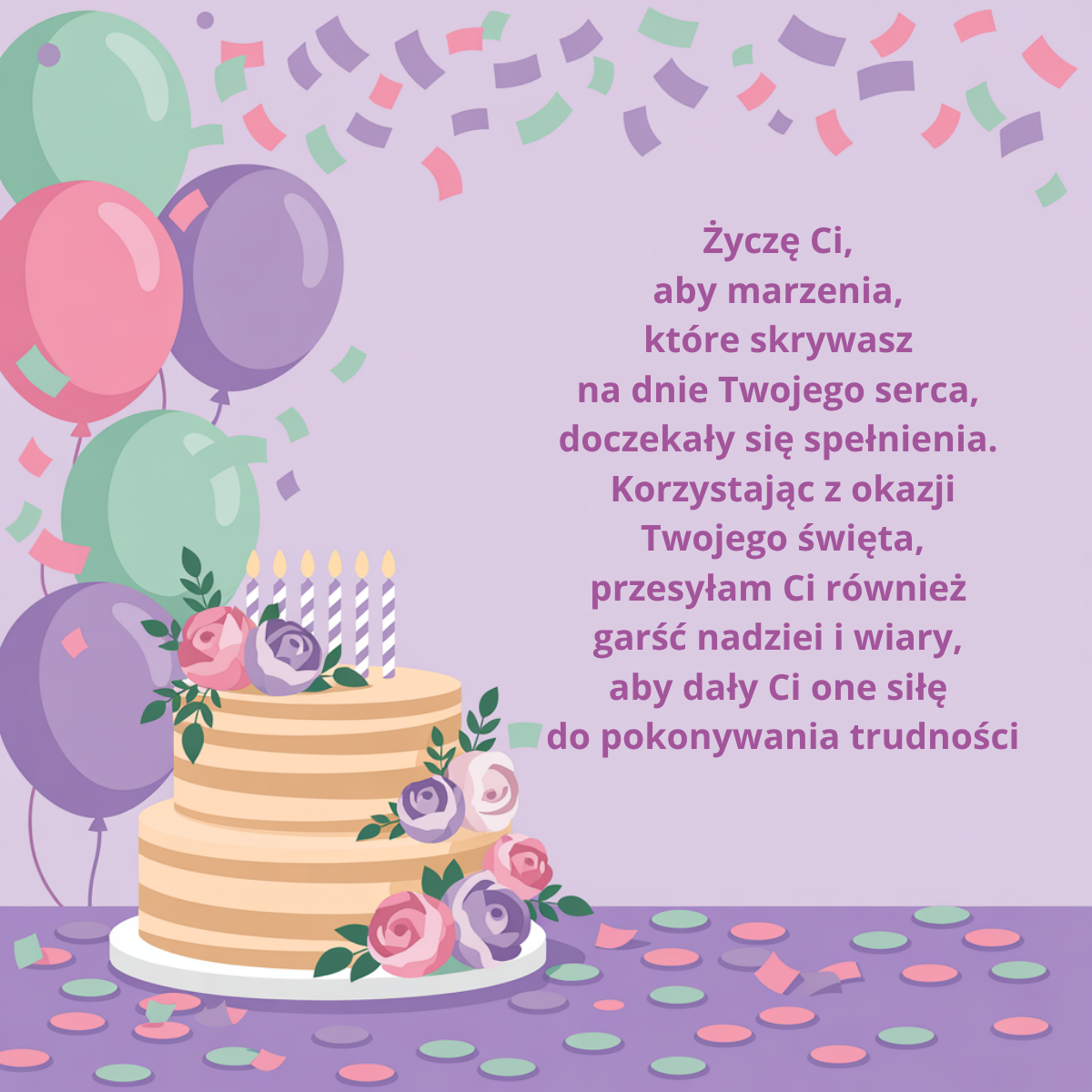 Wzruszające życzenia urodzinowe o spełnieniu marzeń skrywanych w sercu - mądre słowa na kartce